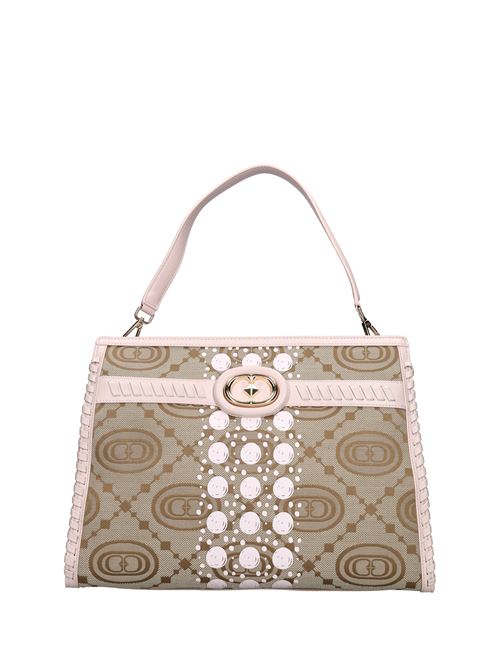 Borsa Monogram in tessuto e pelle LA CARRIE | 141P-TA-142-JALROSA